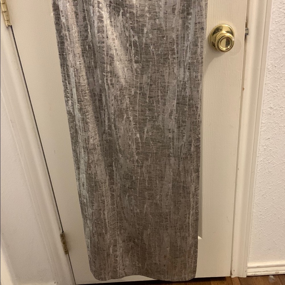 Connected Apparel Metallic Gray Asymmetrical Dress - image 4